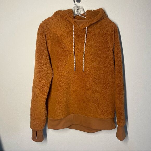 Athleta | Tugga Fleece Sweatshirt Hoodie cattail brown medium - Picture 2 of 10